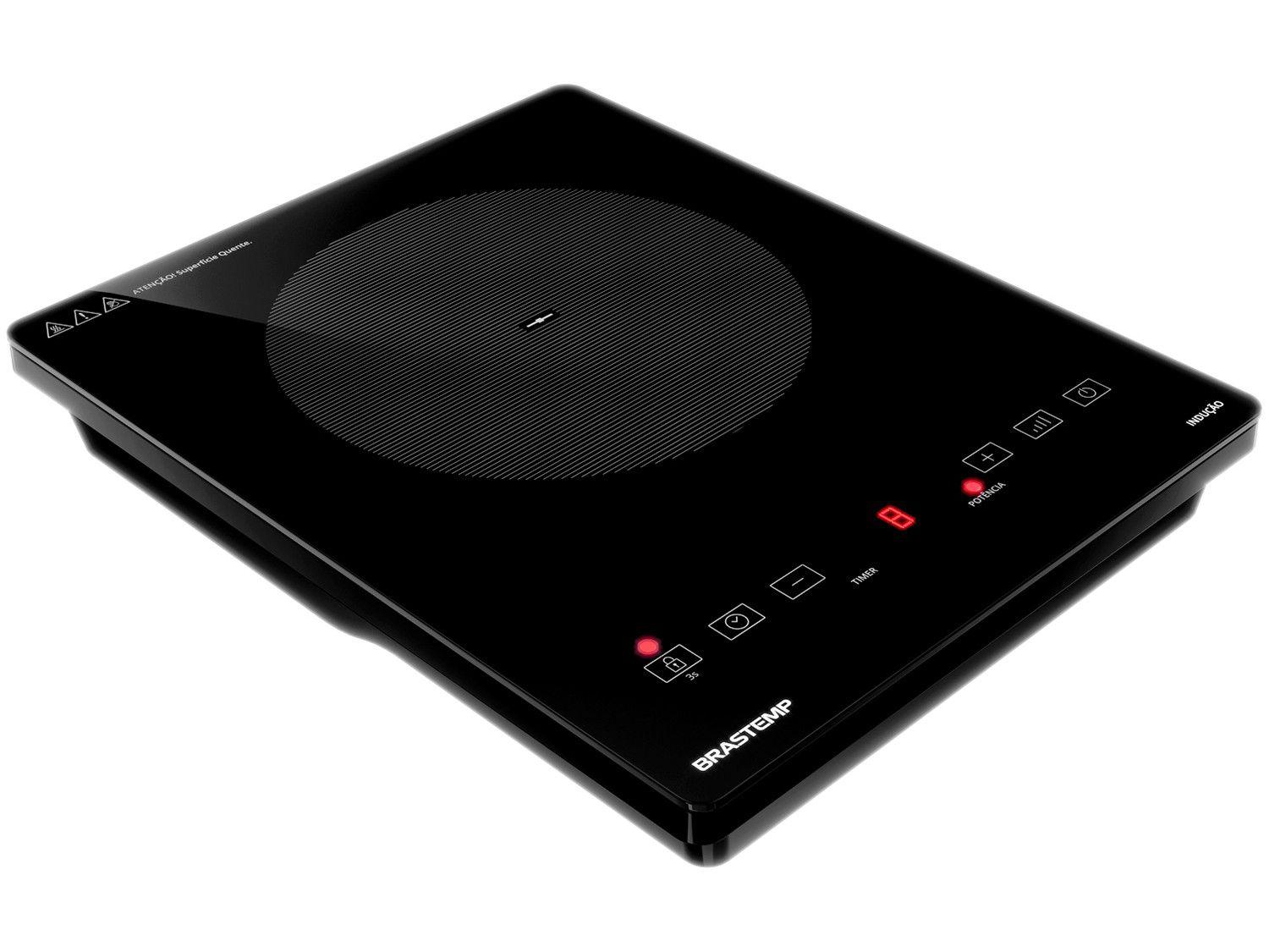 Cooktop 1 Boca Brastemp Indução Preto Vitrocerâmico Portátil BDJ30