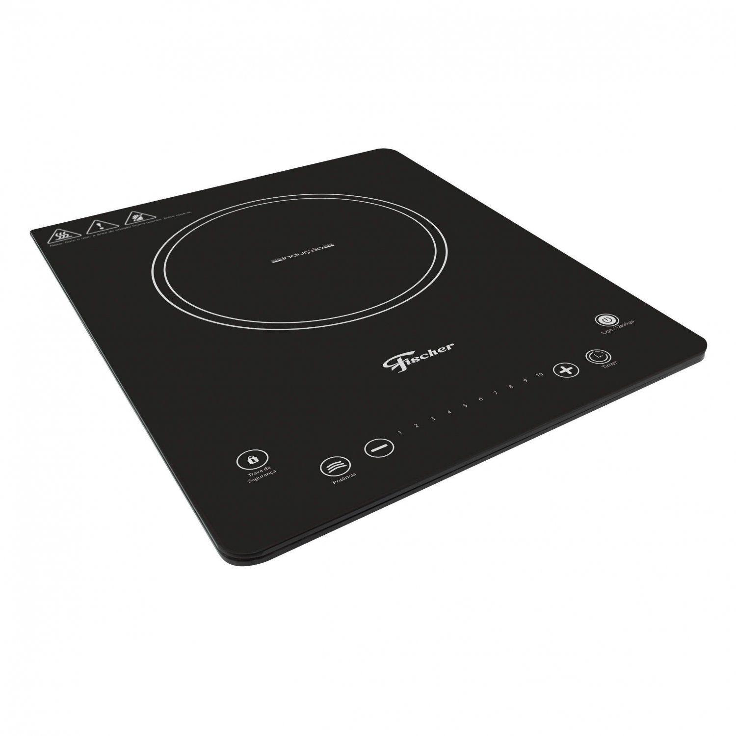 Cooktop 1 Boca Indução Vitrocerâmica 1Q 220V Fischer Preto Cooktop Magazine Luiza