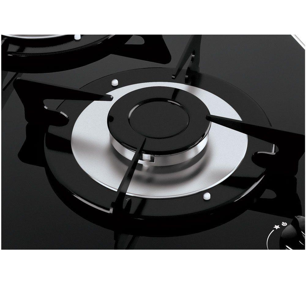Cooktop 2 Bocas á Gás V200 Vidro Fogatti Preto Cooktop Magazine Luiza