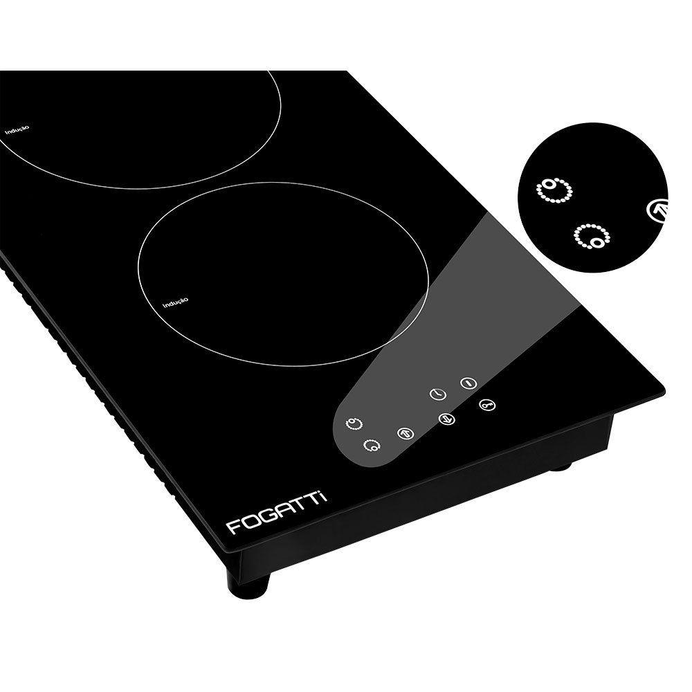 Cooktop 2 Bocas de Indução 200 Fogatti Preto Cooktop 2 Bocas