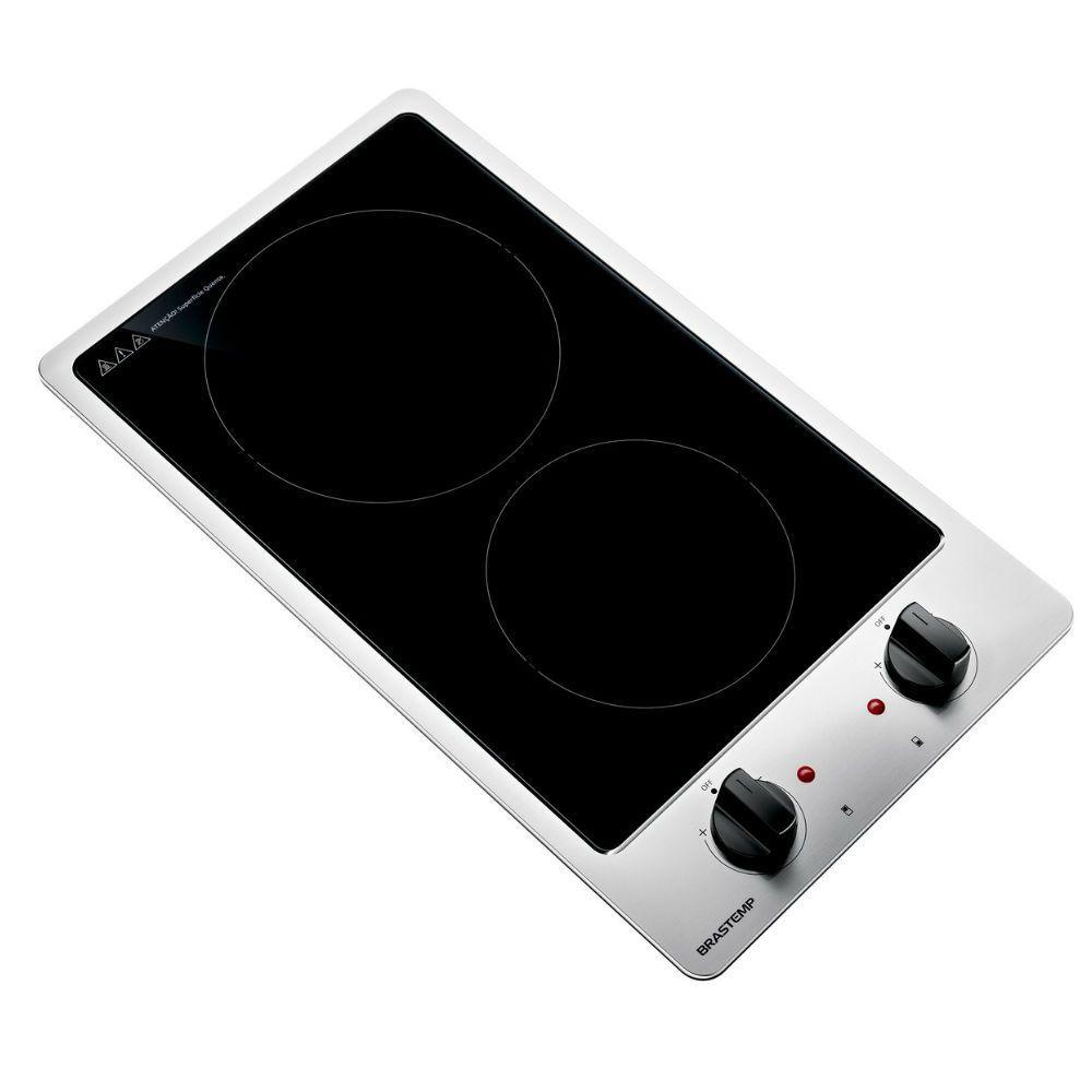 Cooktop 2 Bocas Elétrico Brastemp com Mesa Vitrocerâmica BDF31AR