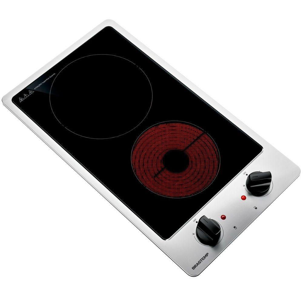 Cooktop 2 Bocas Elétrico Brastemp com Mesa Vitrocerâmica BDF31AR