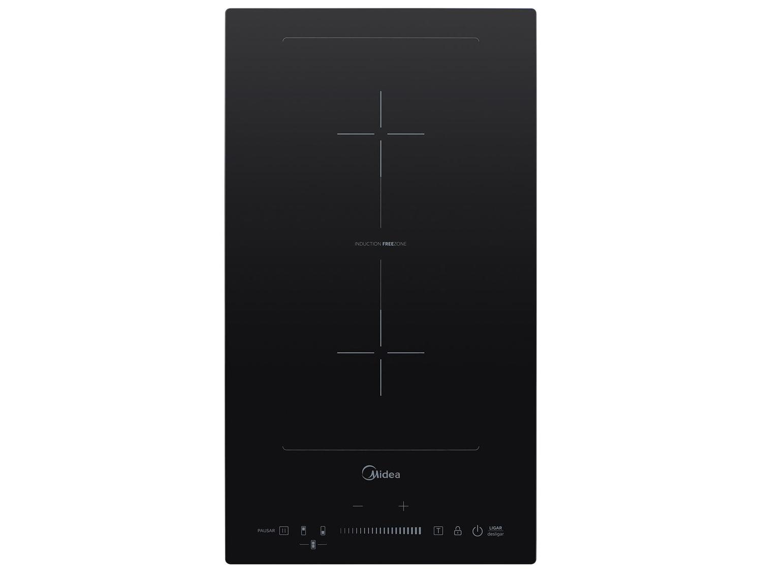 Cooktop 2 Bocas Elétrico Midea Touch Digital Preto Acendimento Automático CFBD22