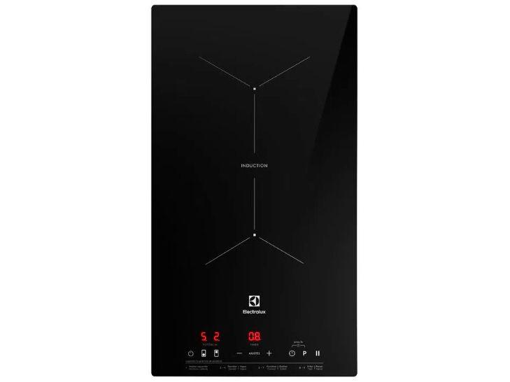 Cooktop 2 Bocas Indução Electrolux Vitrocerâmico Touch Preto Acendimento Automático IE3LP
