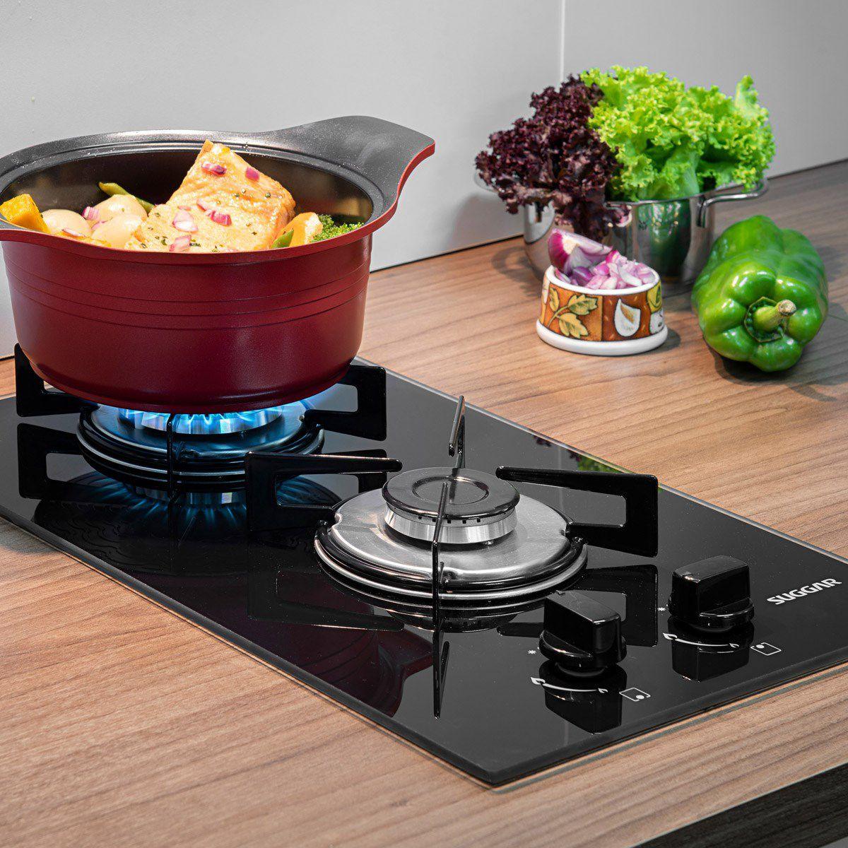 Cooktop 2 bocas suggar fg2002vp gás Cooktop 2 Bocas Magazine Luiza