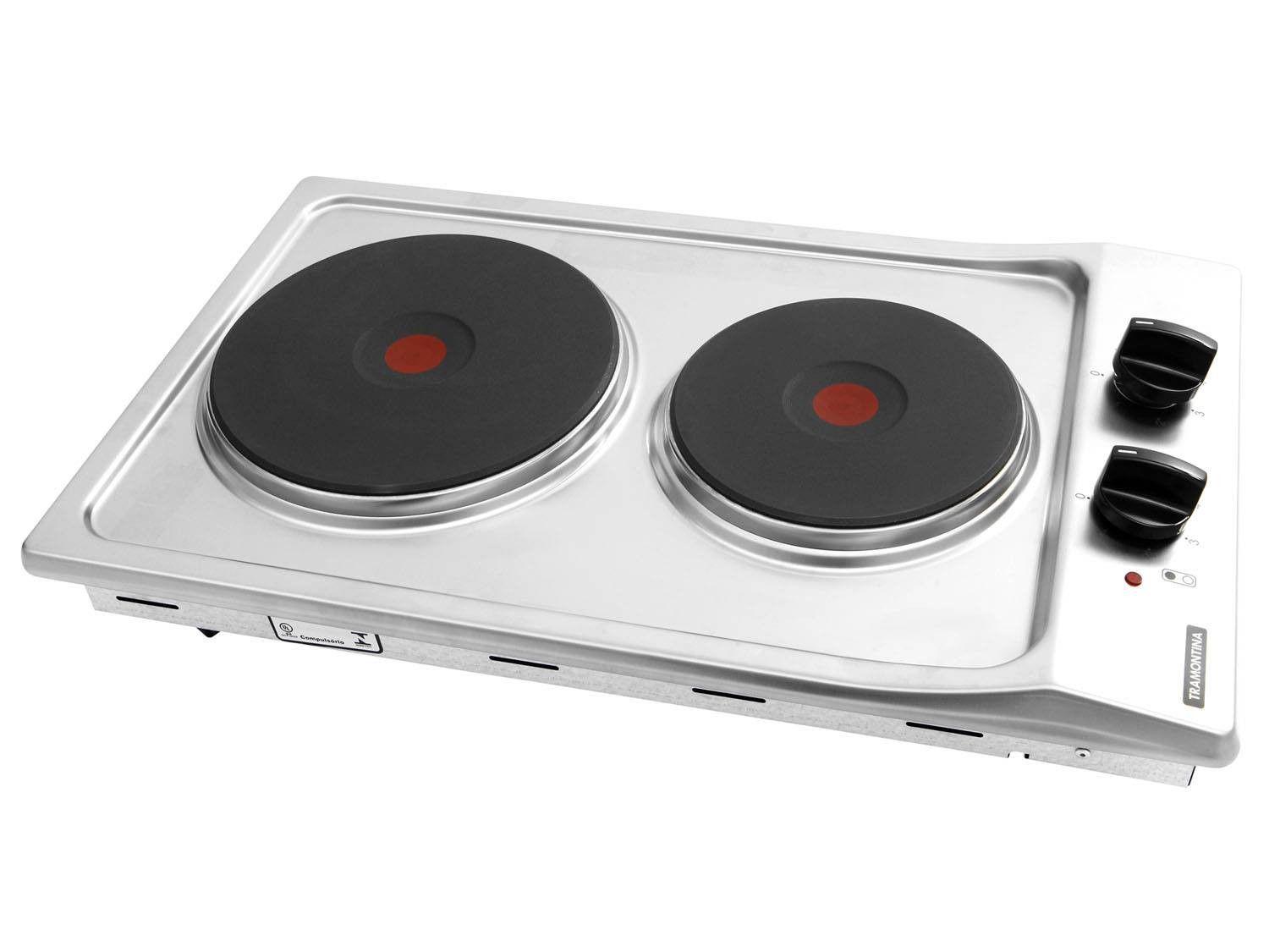 Cooktop 2 Bocas Tramontina Dominó 2EX 30 Inox Resistência Cooktop