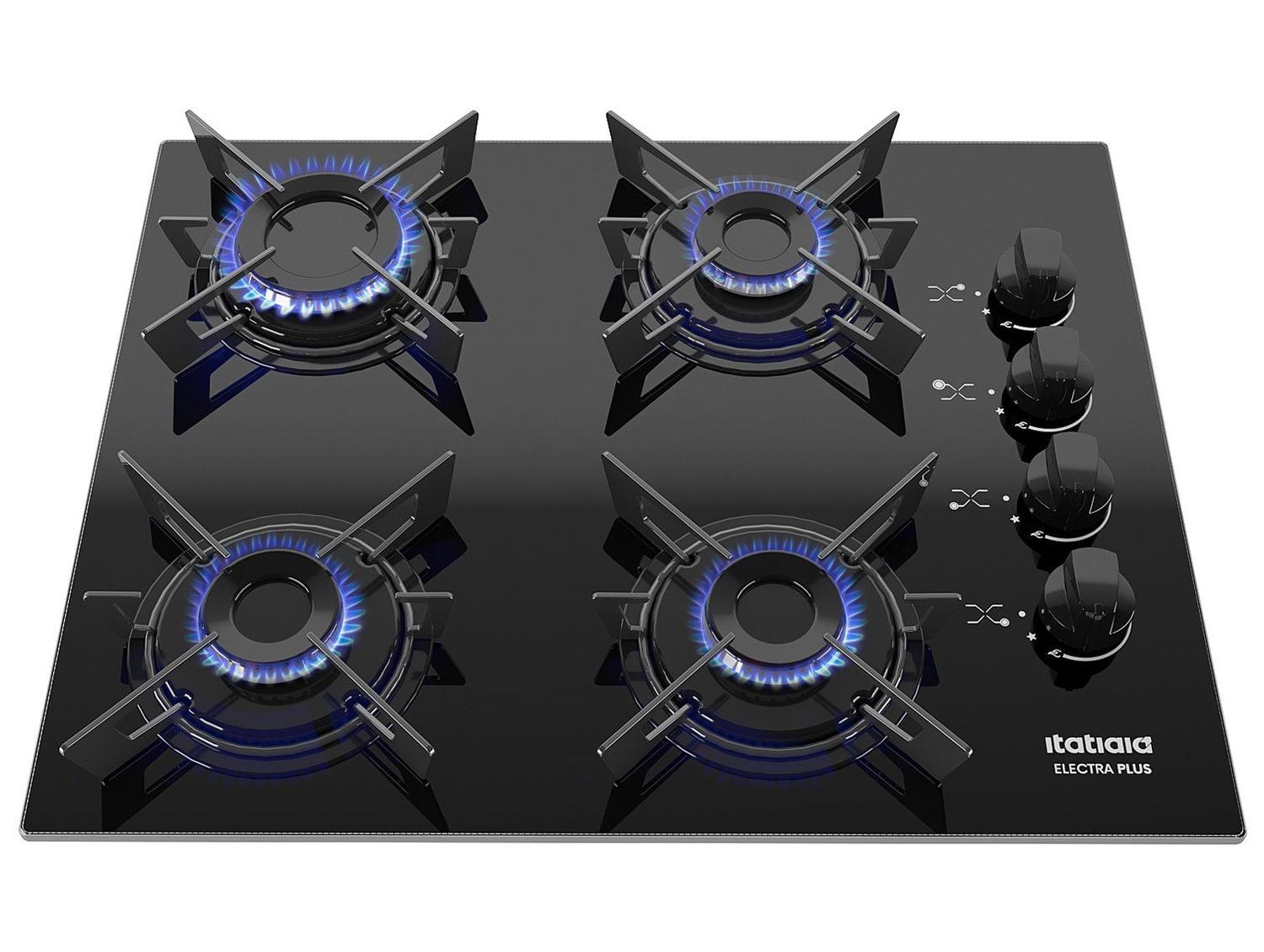 Cooktop 4 Bocas a Gás GLP Itatiaia Preto Electra Plus