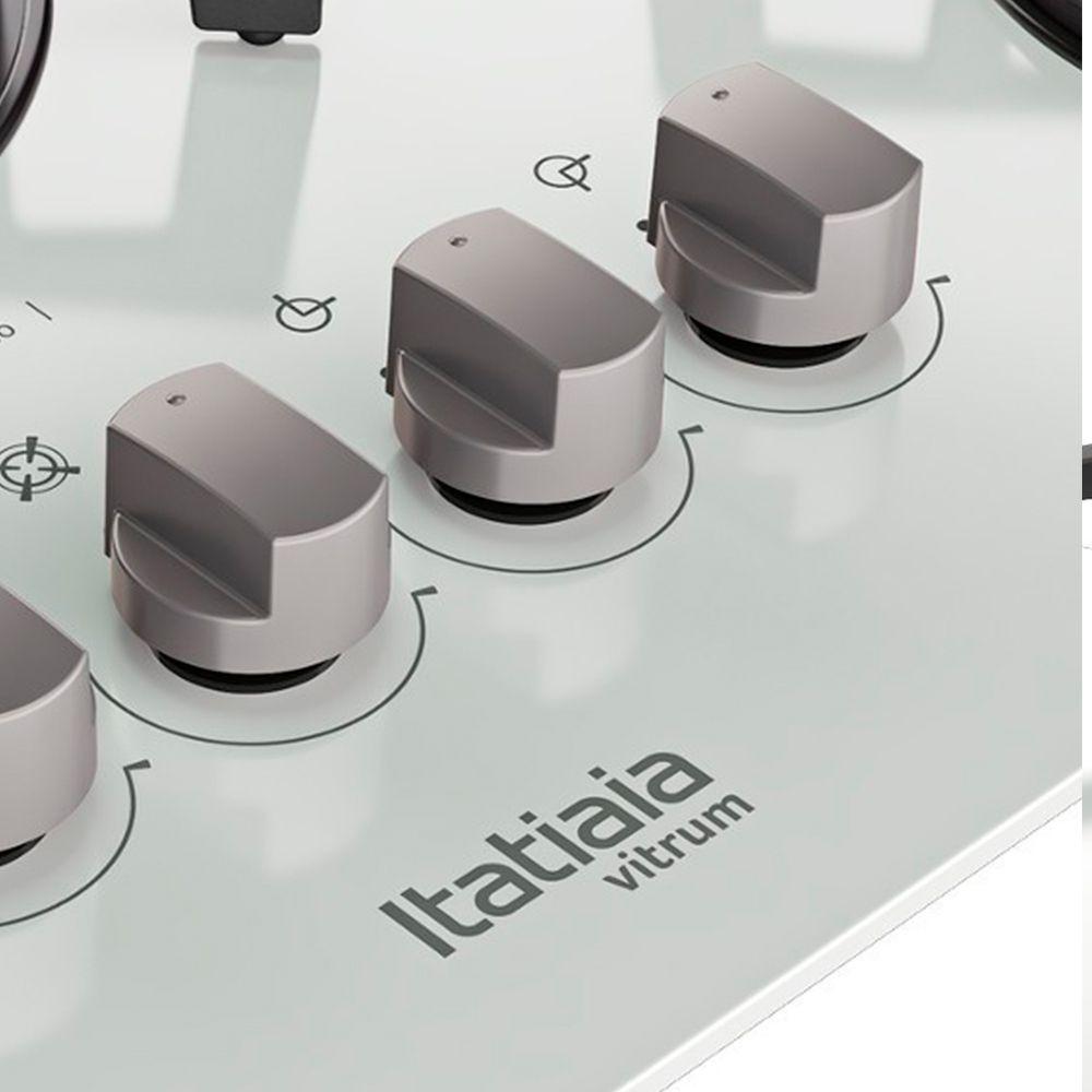 Cooktop 4 Bocas à Gás Itatiaia Vitrum com Acendimento Superautomático Branco Bivolt Cooktop
