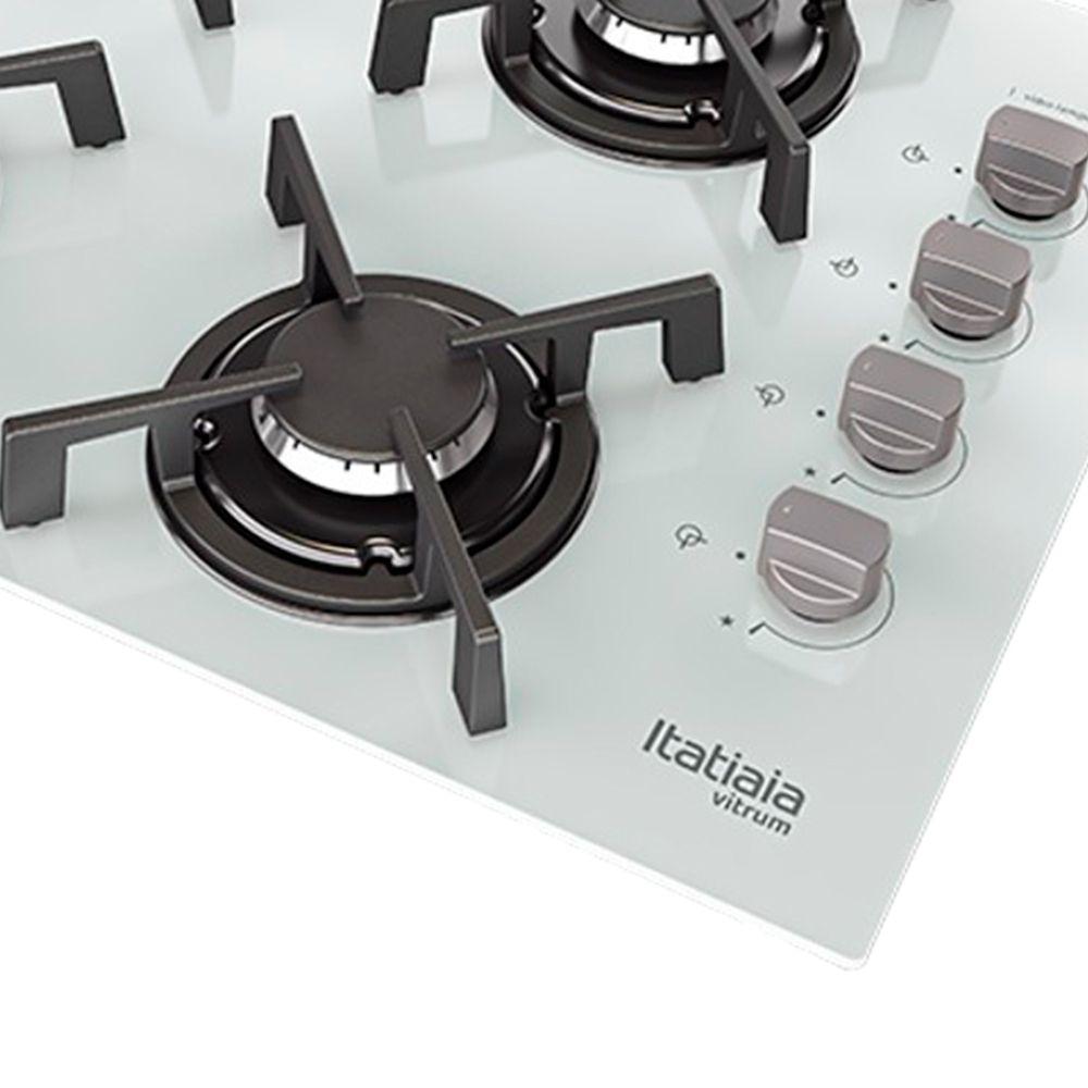 Cooktop 4 Bocas à Gás Itatiaia Vitrum com Acendimento Superautomático