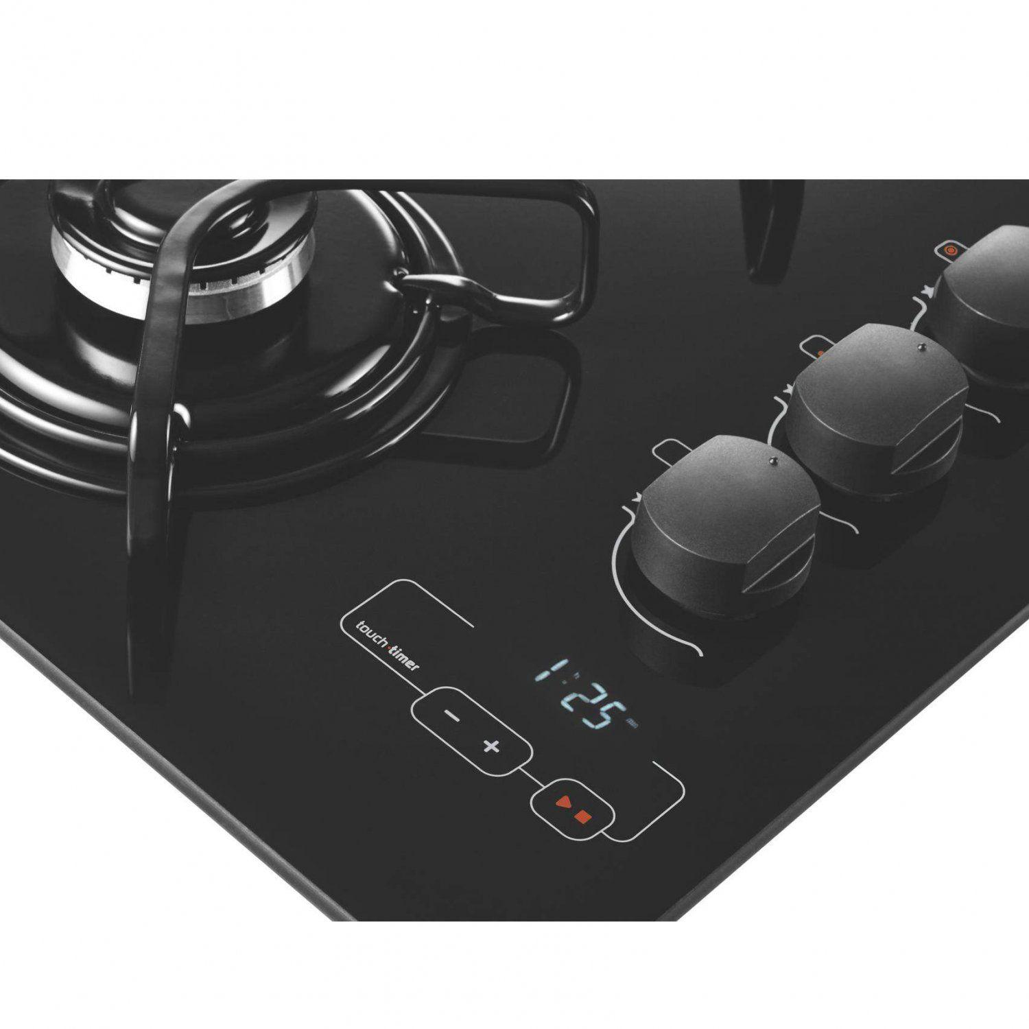Cooktop 4 Bocas a Gás Superautomático com Timer Brastemp Bivolt Preto