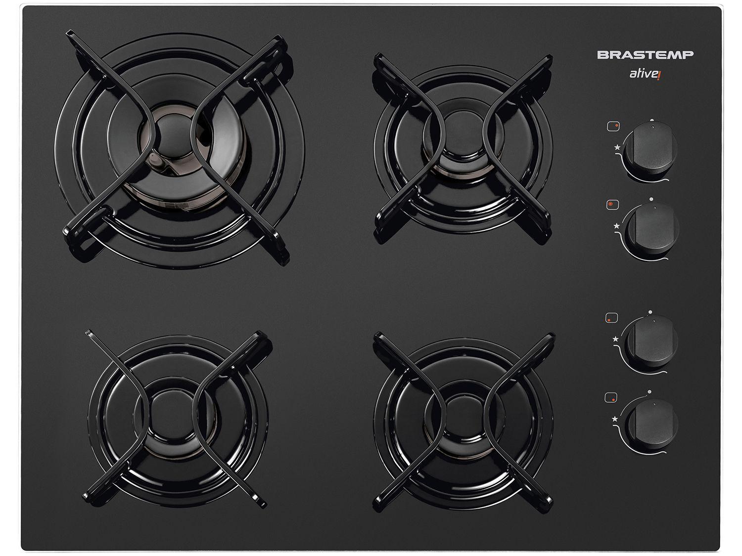 Cooktop 4 Bocas Brastemp a Gás Natural e GLP Ative! BDD62AE Cooktop