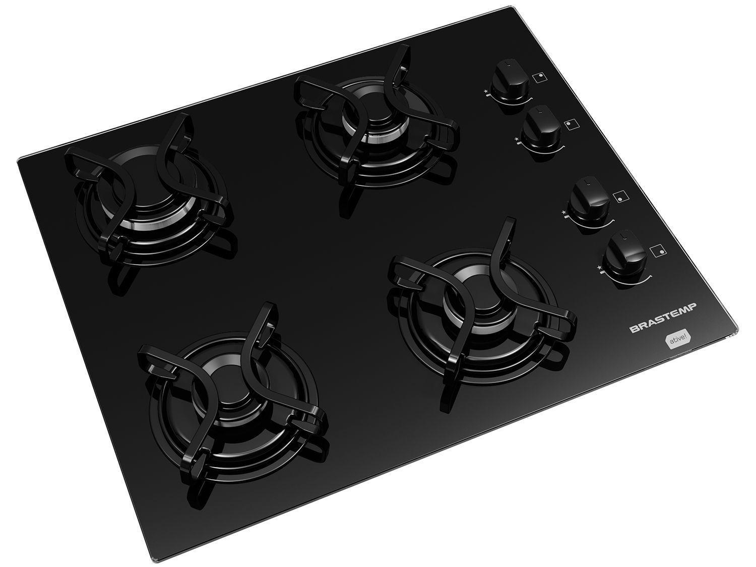 Cooktop 4 Bocas Brastemp Ative! BDD61A a Gás Acendimento Automático
