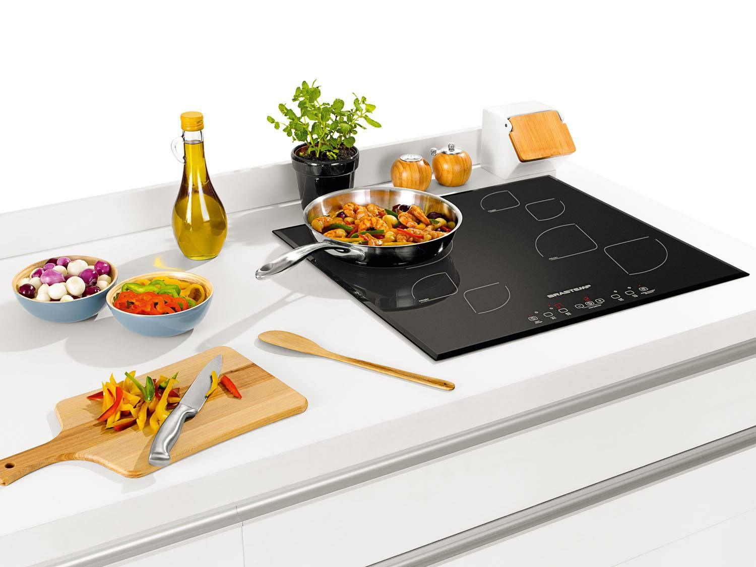 Cooktop 4 Bocas Brastemp BDJ62 Indução Vitrocerâmico Acendimento