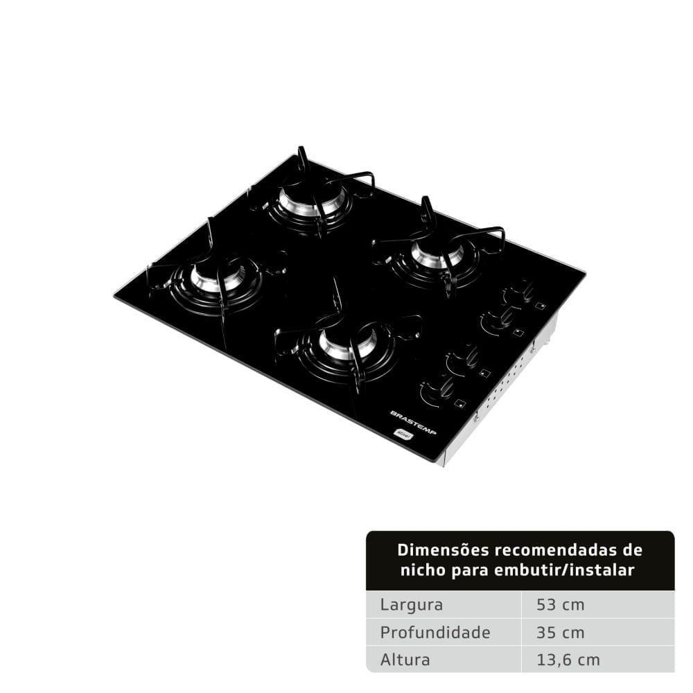 Cooktop 4 bocas Brastemp com duplachama e acendimento automático BDD62AE Cooktop Magazine
