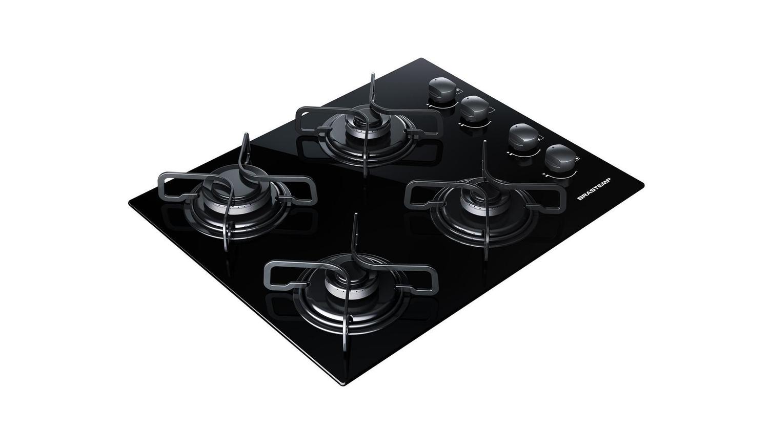 Cooktop 4 bocas Brastemp com Grades Piatina e Acendimento Automático