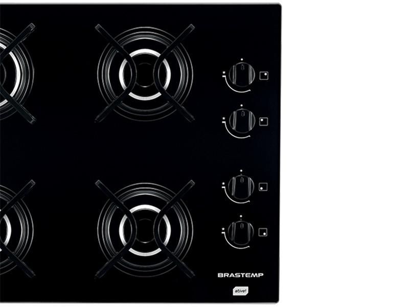 Cooktop 4 bocas Brastemp com Grades Piatina e Acendimento Automático