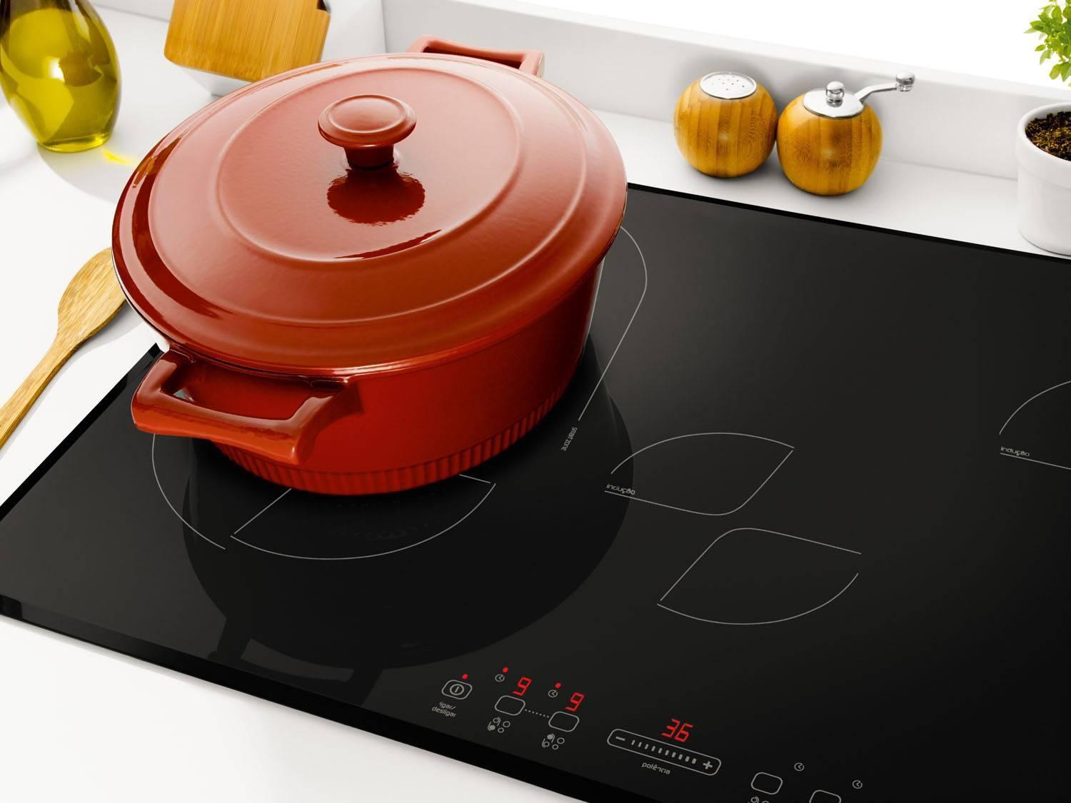 Cooktop 4 Bocas Brastemp Indução Vitrocerâmico - Com Timer Acendimento ...