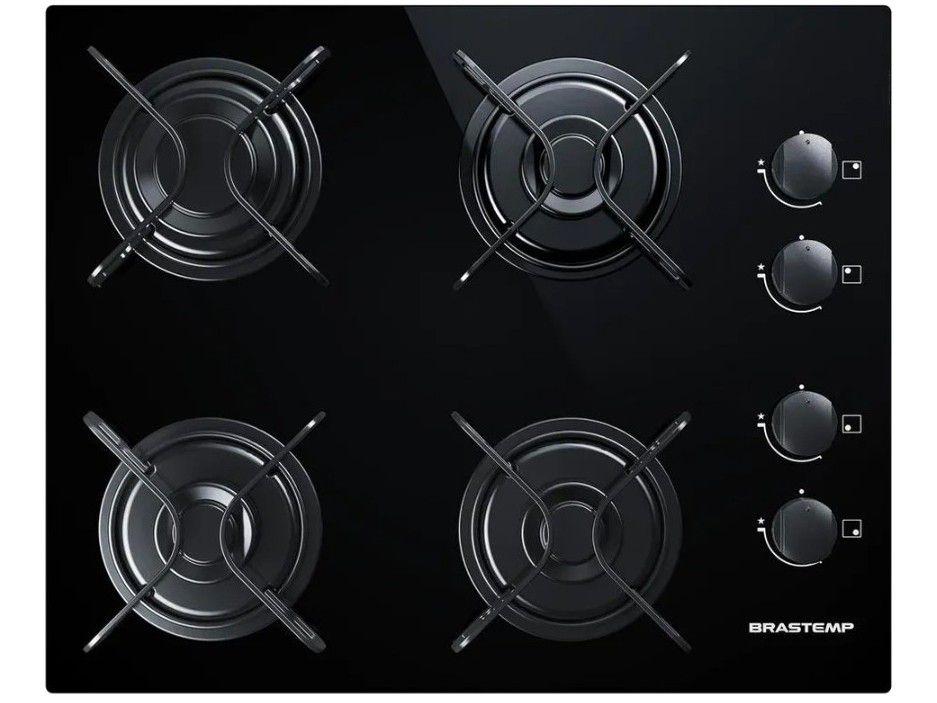 Cooktop 4 Bocas Brastemp Preto a Gás GLP Ative! BDD61 AE Cooktop 4 Bocas Magazine Luiza