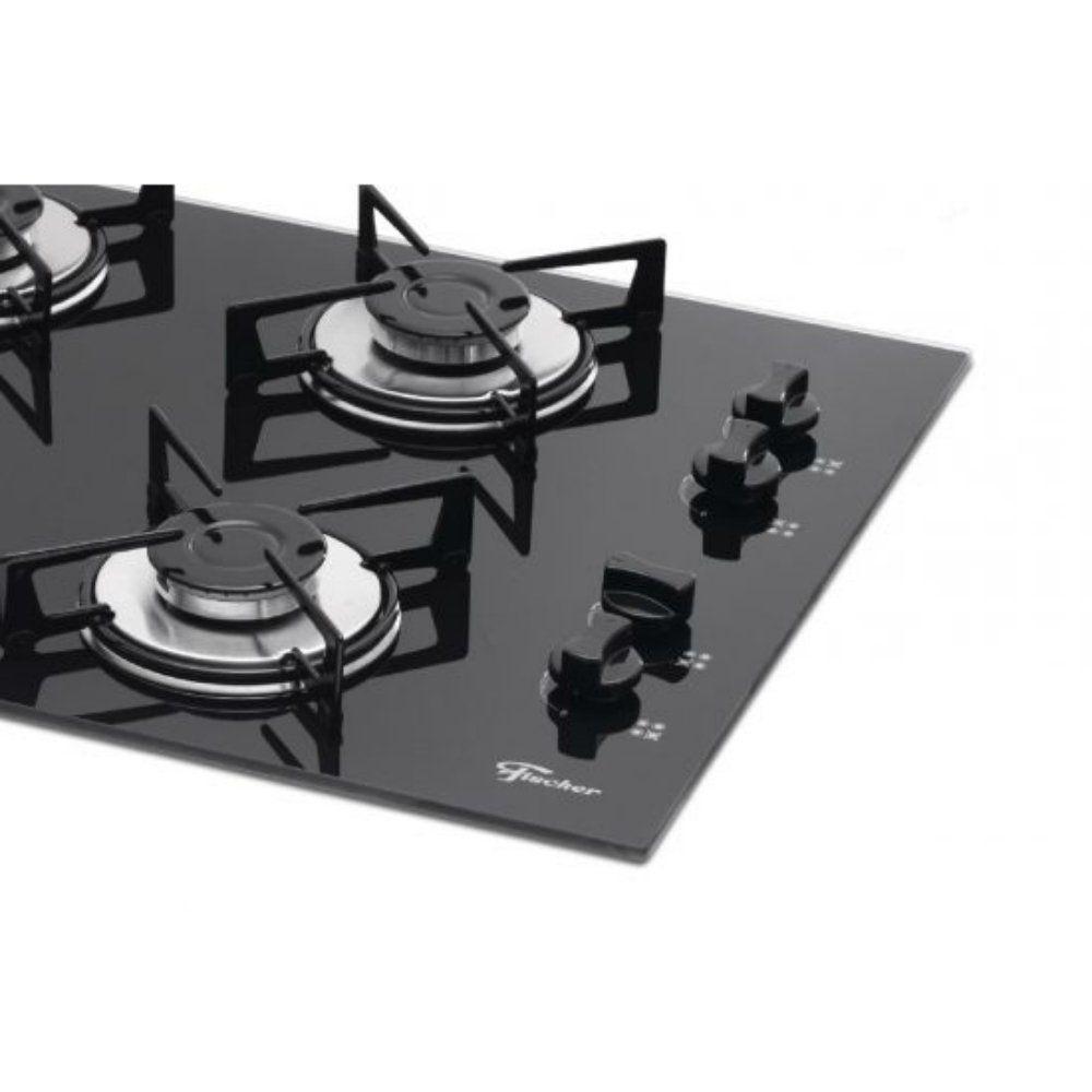 Cooktop 4 Bocas com Mesa de Vidro Fischer Cooktop 4 Bocas Magazine Luiza