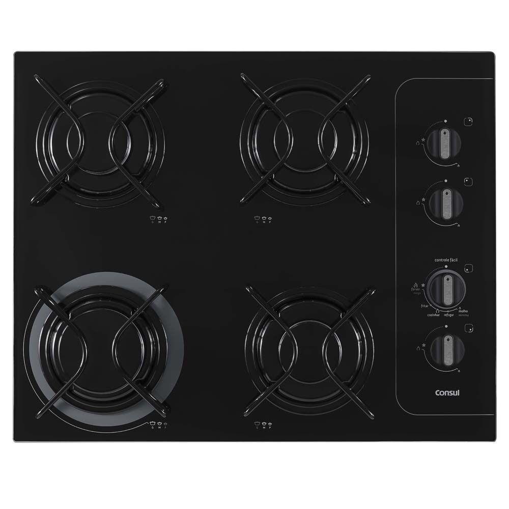 Cooktop 4 Bocas Consul à Gás GLP Facilite CD060AE Cooktop Magazine Luiza