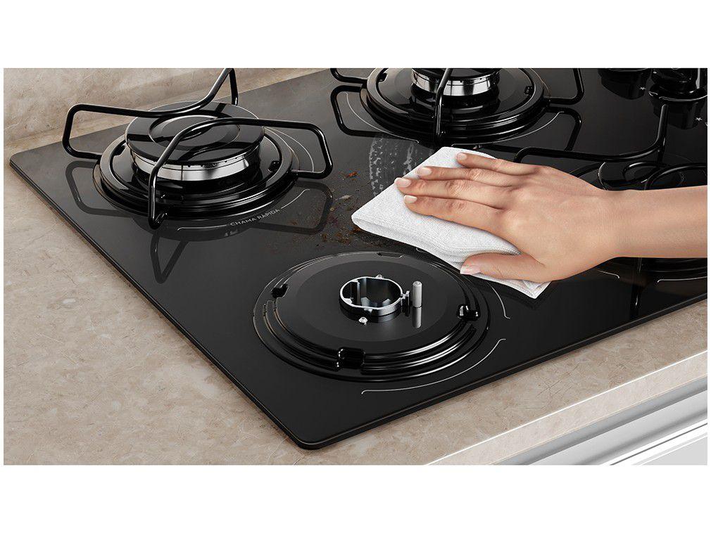 Cooktop 4 Bocas Continental a Gás GLP Preto KC4GP Cooktop 4 Bocas