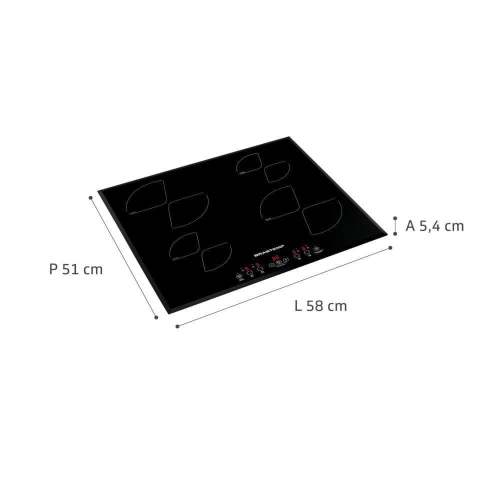 Cooktop 4 bocas de indução Brastemp com timer touch BDJ62AE Cooktop