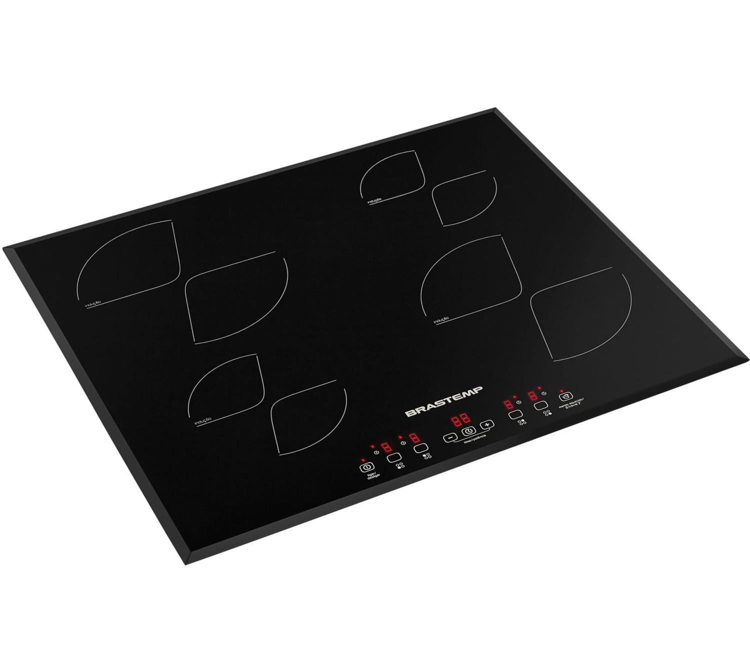Cooktop 4 bocas de indução Brastemp com timer touch BDJ62AE Cooktop