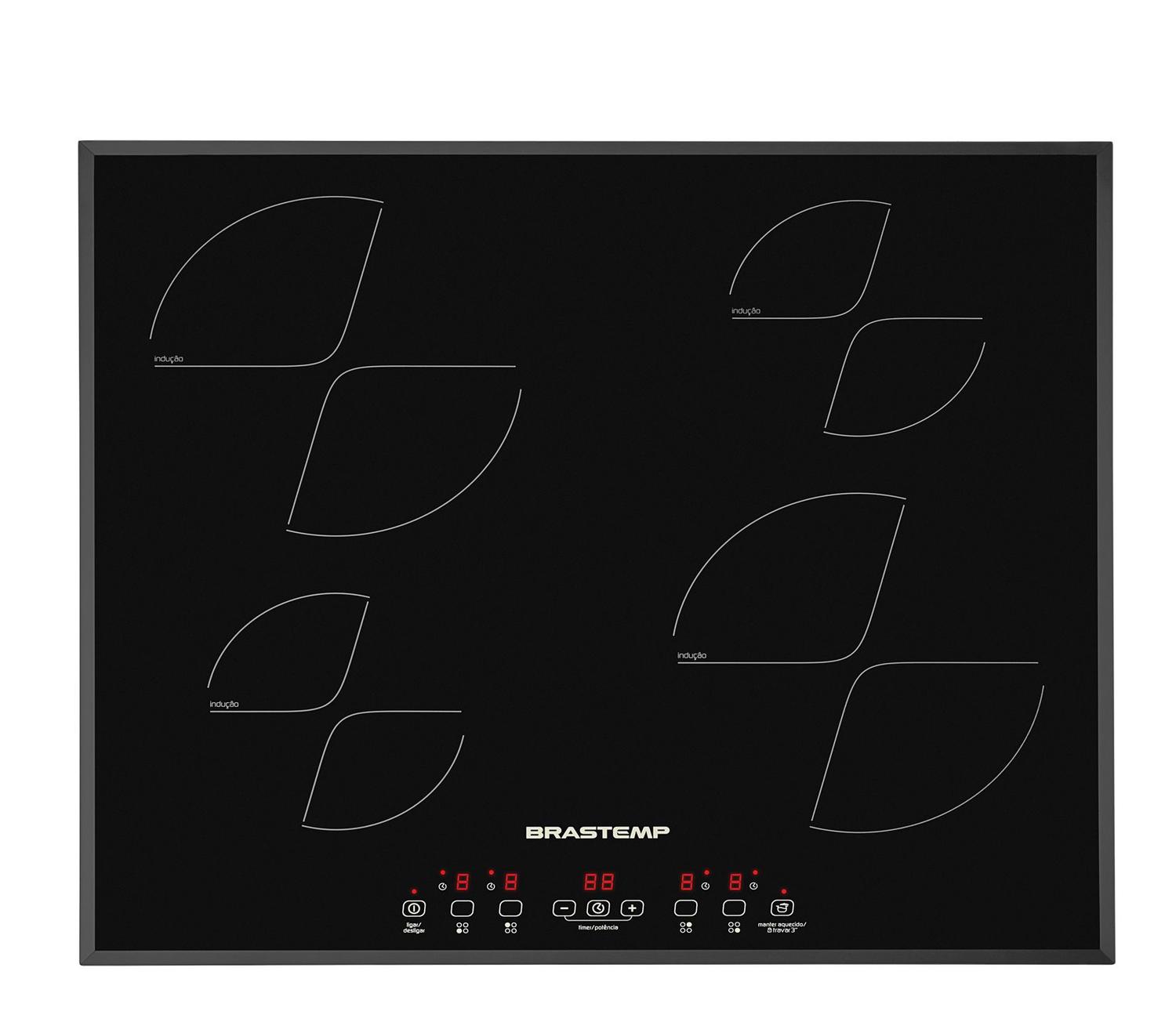 Cooktop 4 bocas de indução Brastemp com timer touch Cooktop