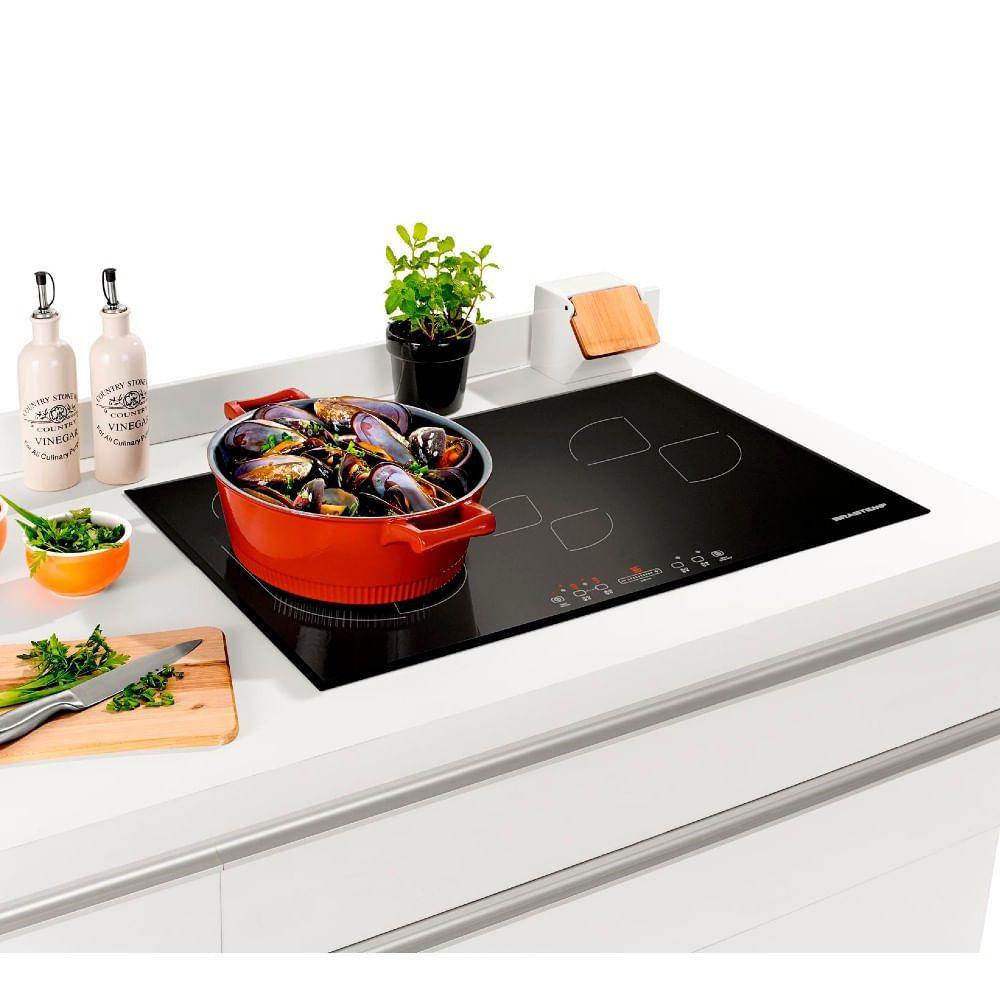 Cooktop 4 bocas de indução Brastemp Gourmand com smart zone - BDJ77AE - Cooktop 4 Bocas - Magazine Luiza