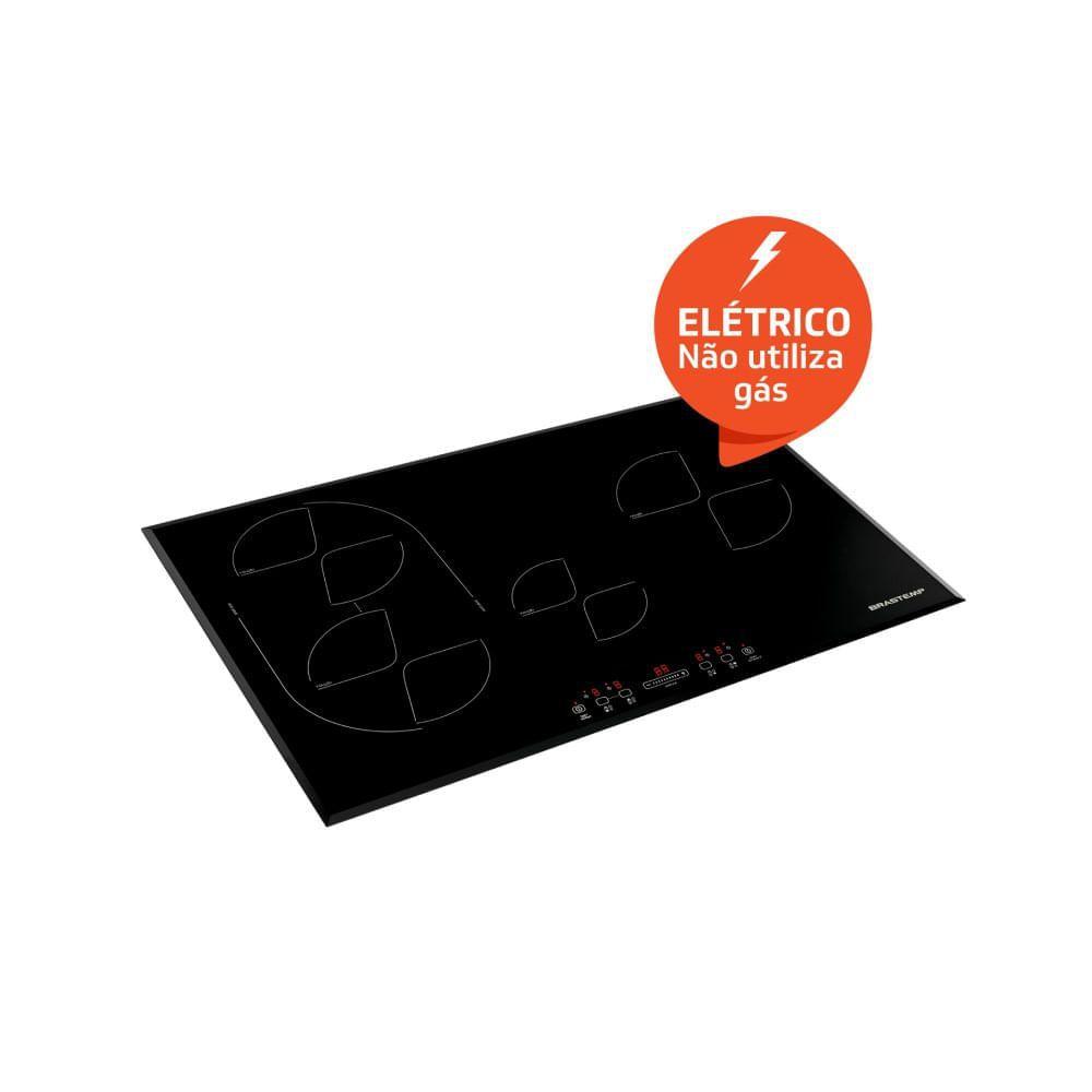 Cooktop 4 bocas de indução Brastemp Gourmand com smart zone BDJ77AE