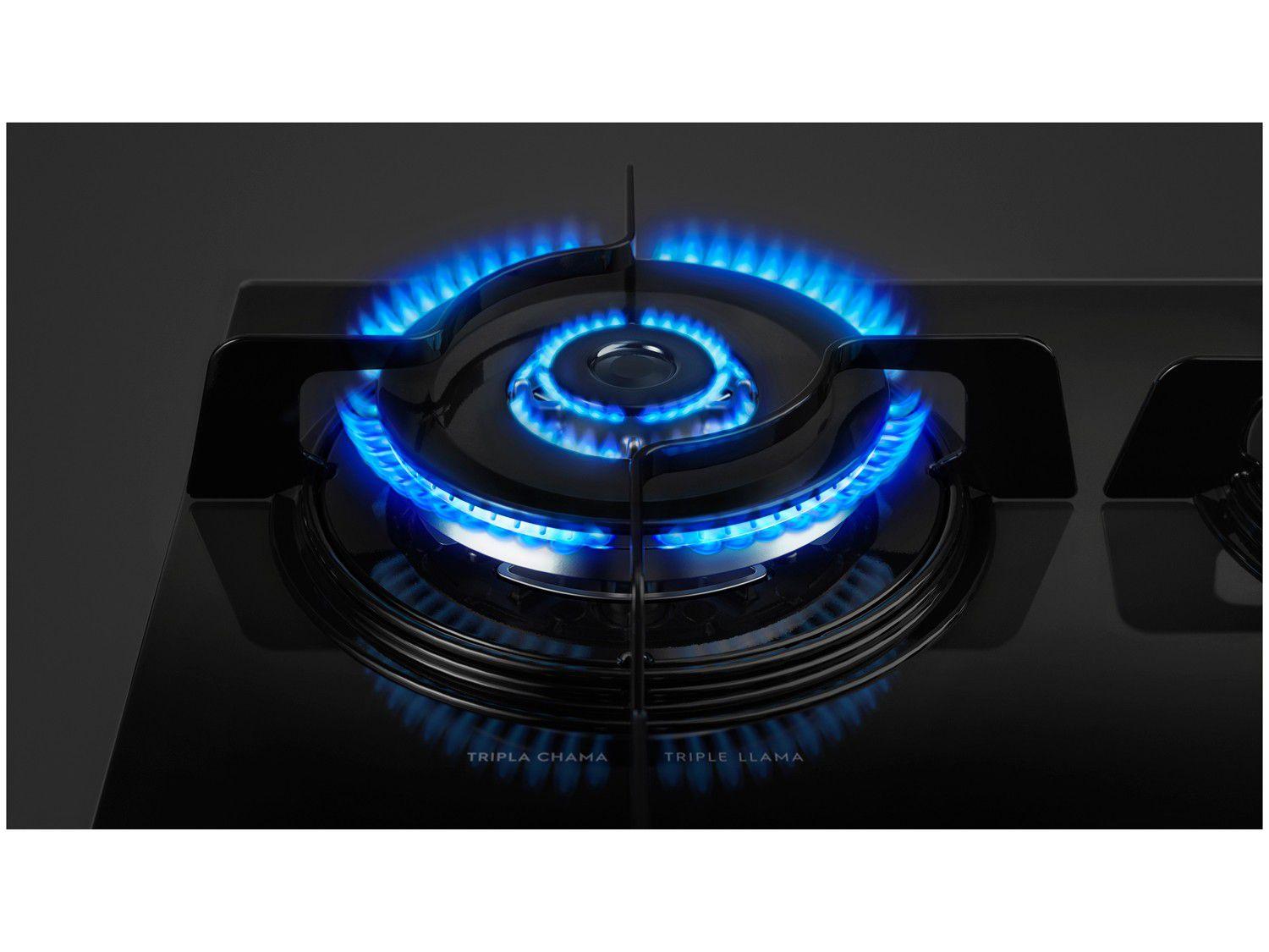 Cooktop 4 Bocas Electrolux a Gás GLP Preto Triplachama KE4TP
