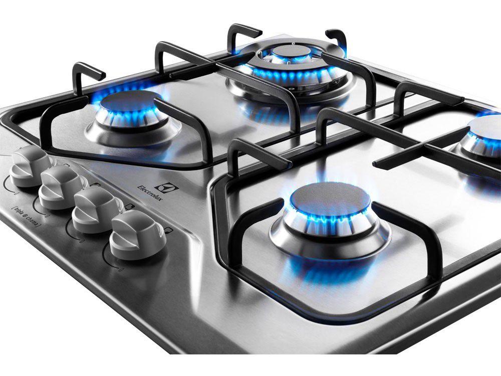 Cooktop 4 Bocas Electrolux à Gás Natural e GLP TriplaChama GT60X