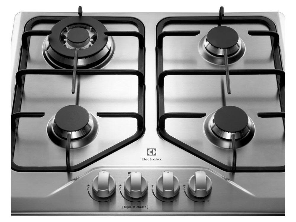 Cooktop 4 Bocas Electrolux à Gás Natural e GLP TriplaChama GT60X