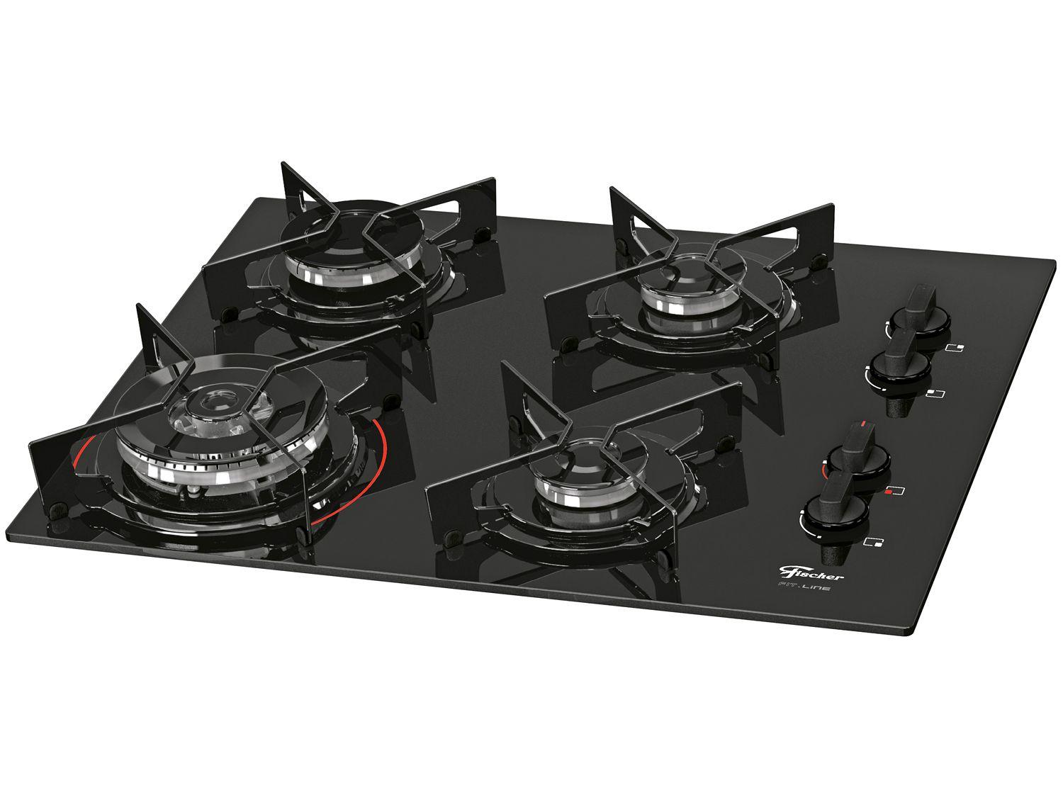 Cooktop 4 Bocas Fischer Fit Line 2629957078 à Gás GLP/Natural Acendimento Superautomático