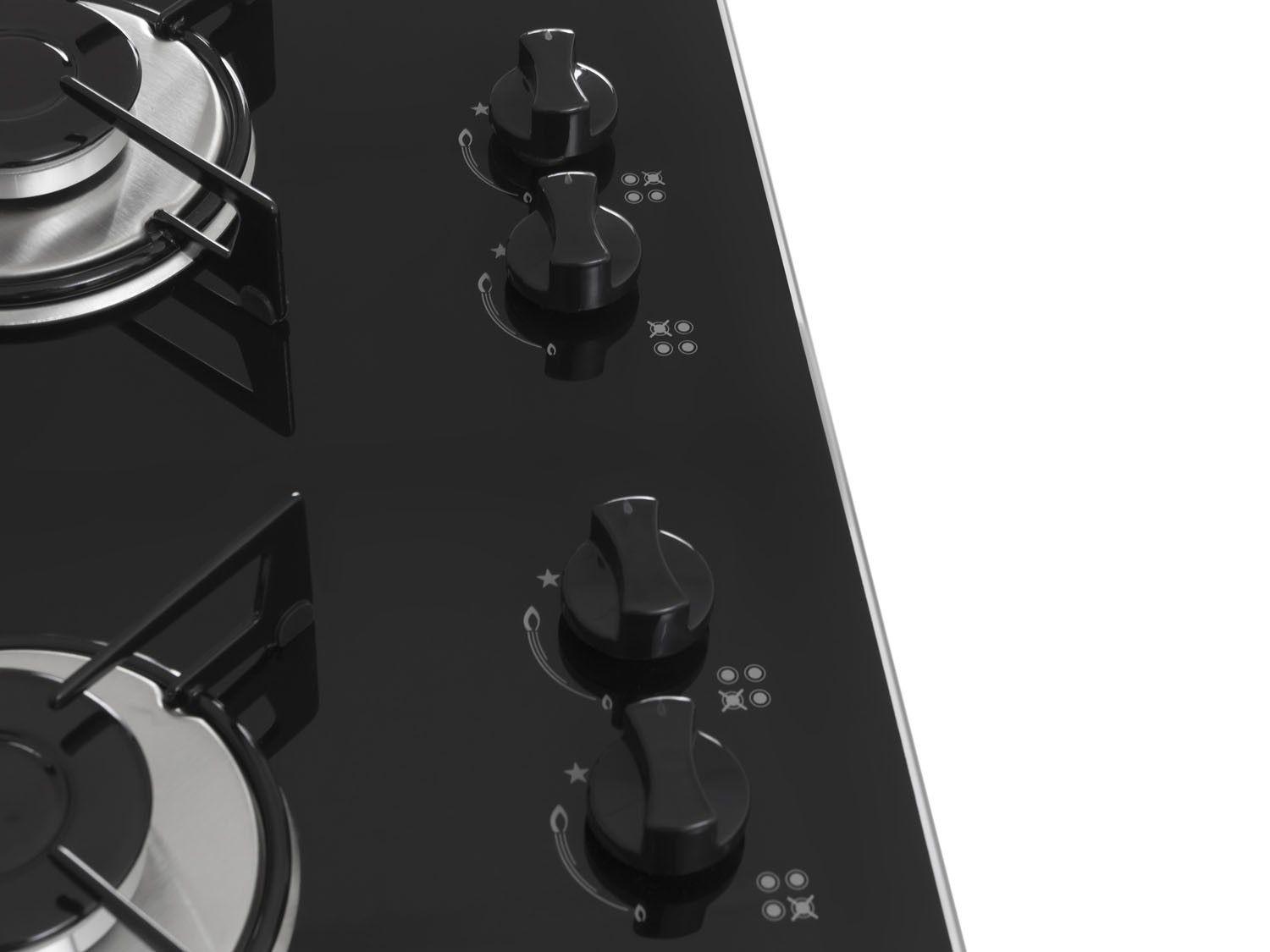 Cooktop 4 Bocas Fischer Preto a Gás GLP 1519 Cooktop 4 Bocas Magazine Luiza