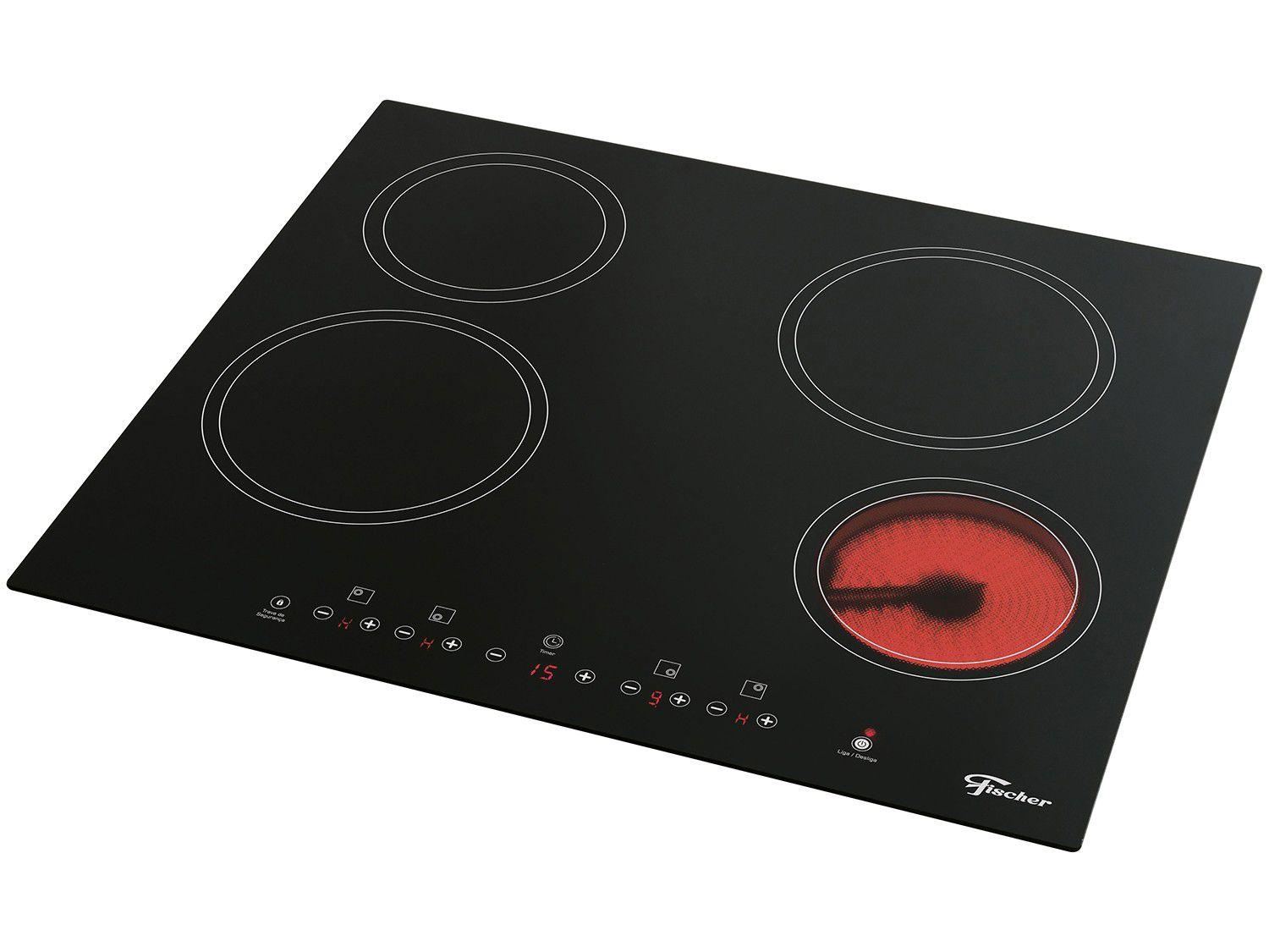 Cooktop 4 Bocas Fischer Preto Resistência Vitrocerâmico 26681 58300