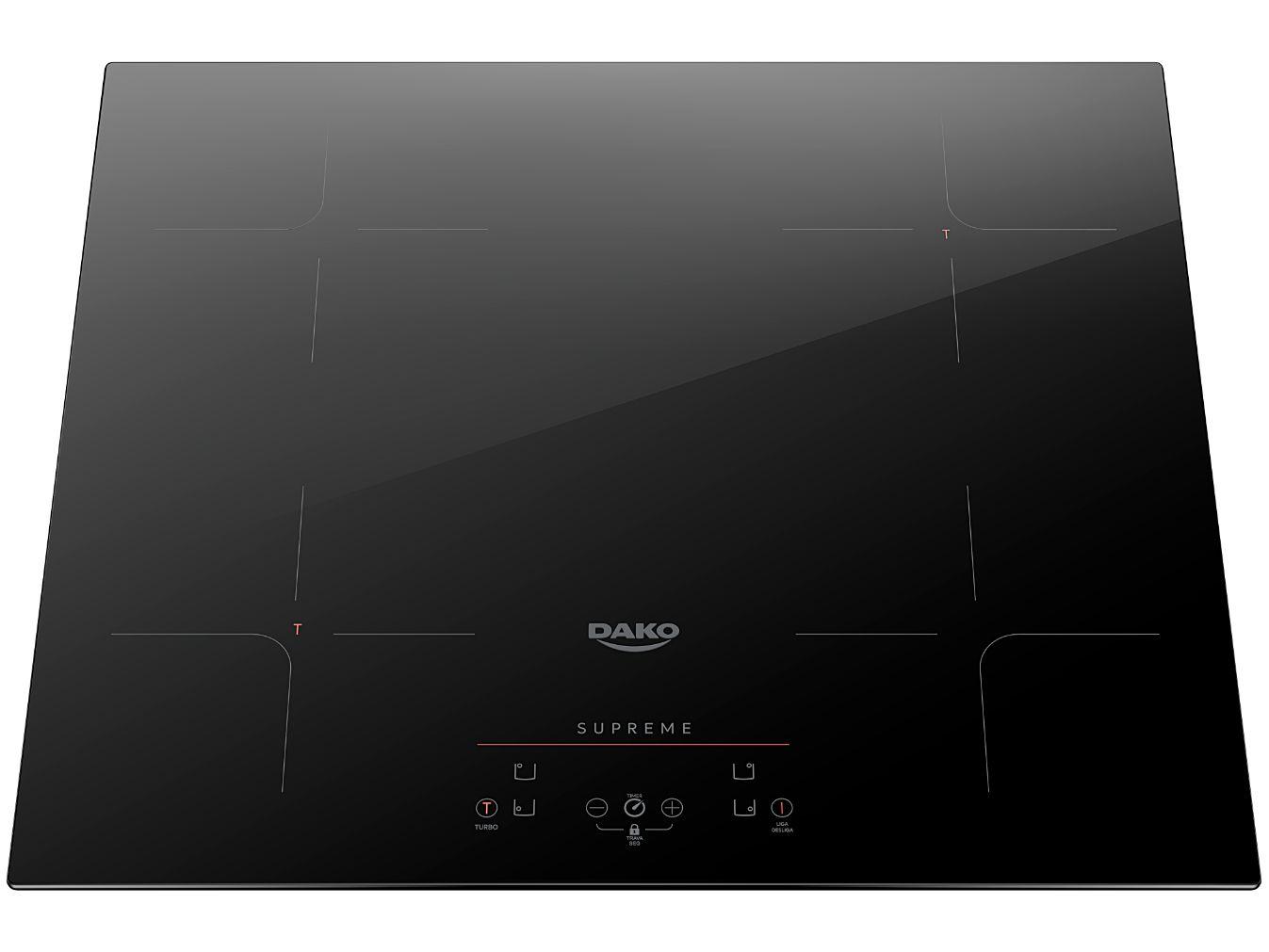 Cooktop 4 Bocas Indução Dako Vitrocerâmico Digital Supreme