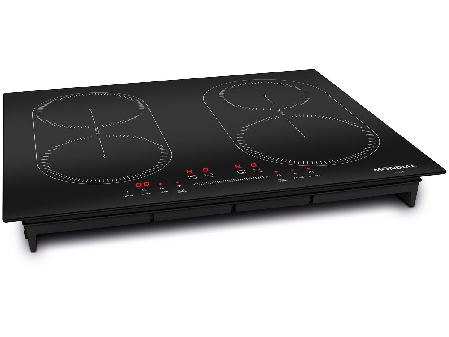 Cooktop 4 Bocas Indução Mondial Touch Preto Acendimento Automático CTI-03
