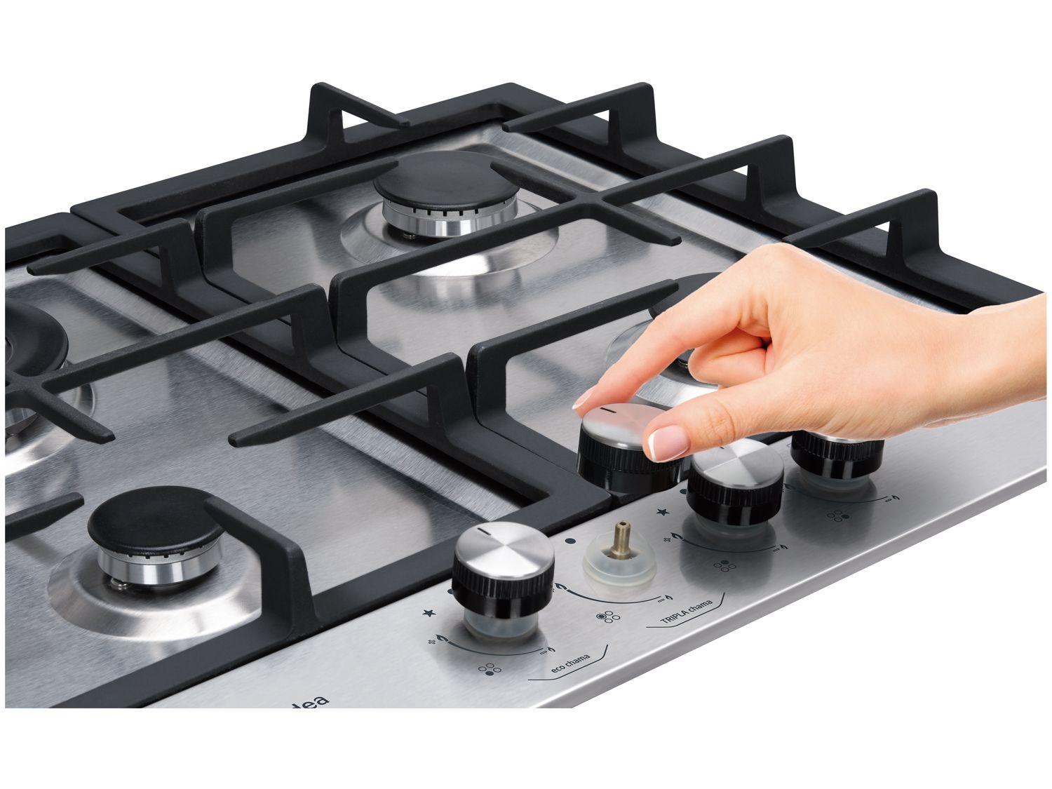 Cooktop 4 Bocas Midea a Gás GLP Inox e Preto Triplachama CYA4B