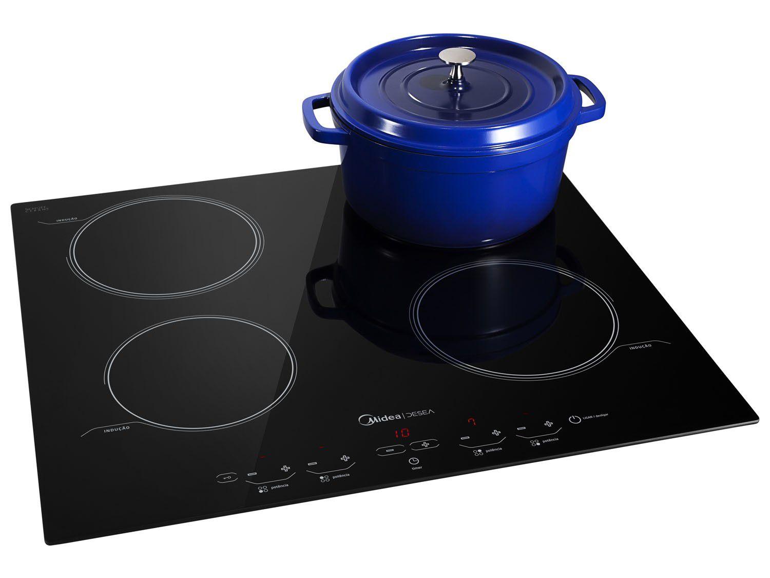Cooktop 4 Bocas Midea Desea Indução Acendimento Superautomático