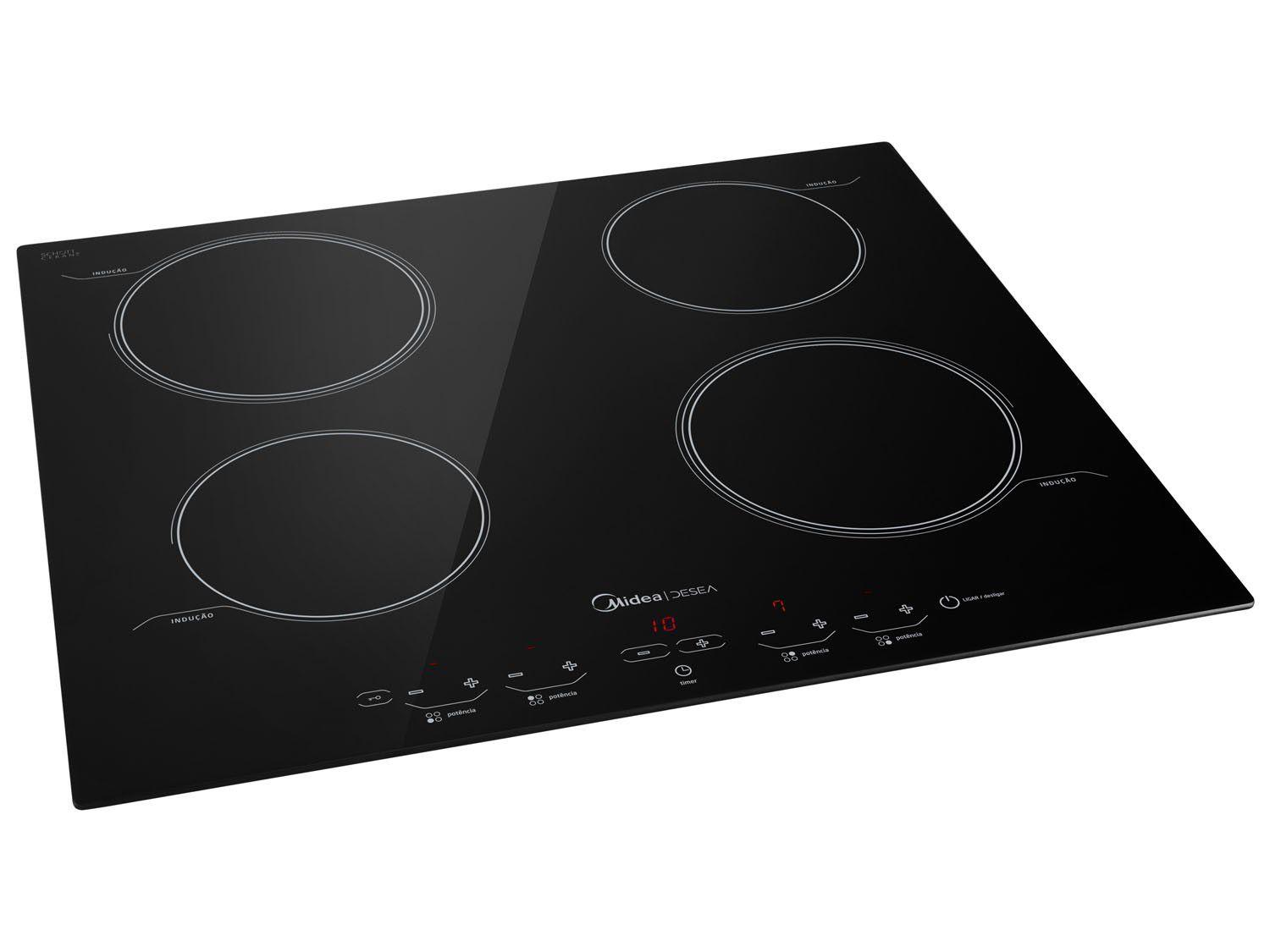 Cooktop 4 Bocas Midea Desea Indução Acendimento Superautomático