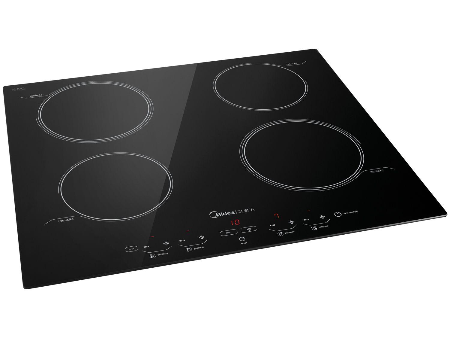 Cooktop 4 Bocas Midea Indução Preto CYAD42 Cooktop Magazine Luiza