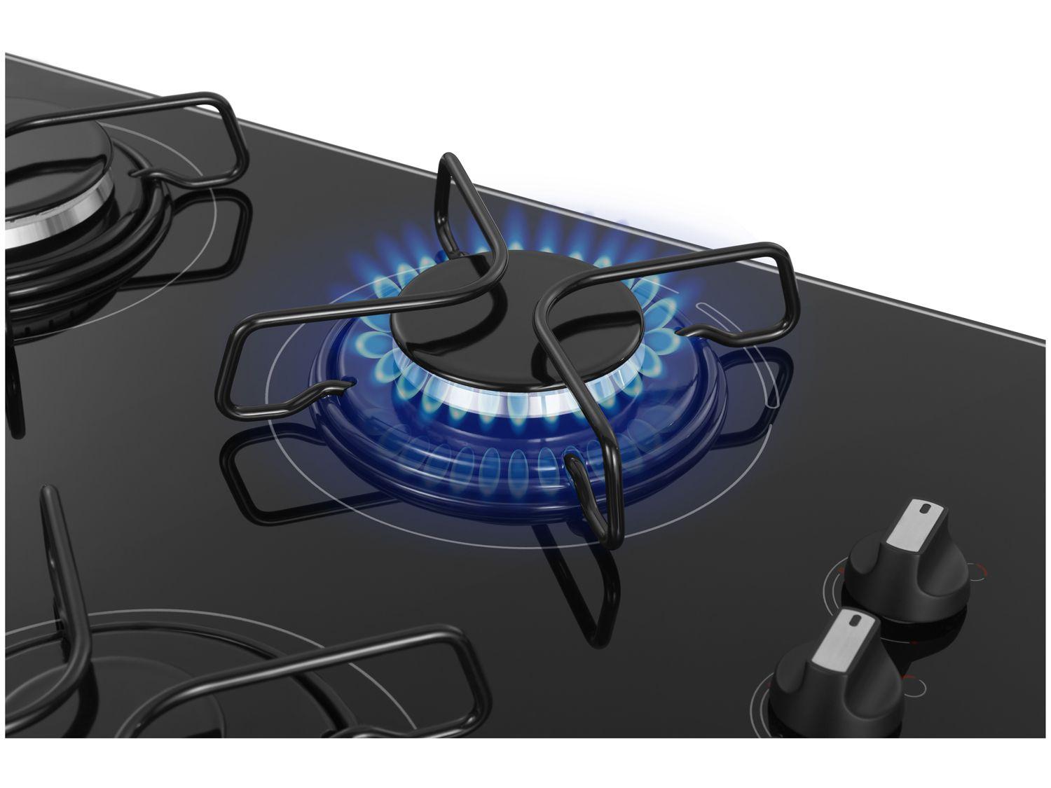 Cooktop 4 Bocas Mondial a Gás GLP Preto CTG01 Cooktop 4 Bocas