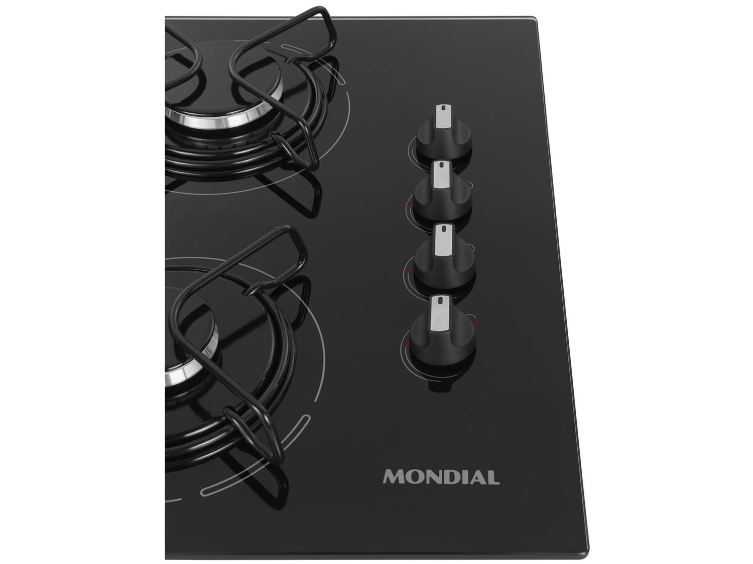Cooktop 4 Bocas Mondial a Gás GLP Preto