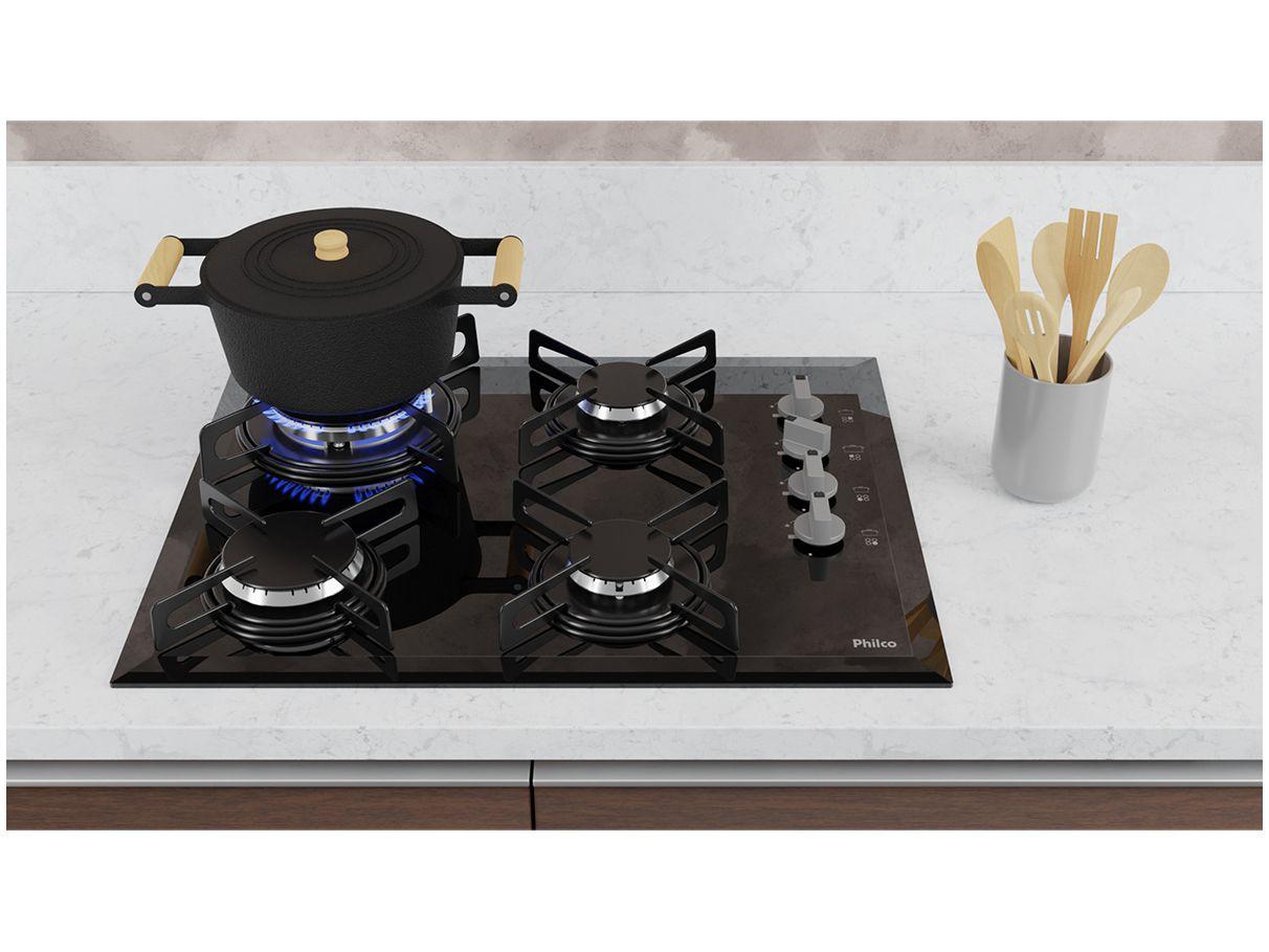 Cooktop 4 Bocas Philco Cook Chef 4 à Gás GLP Acendimento Automático