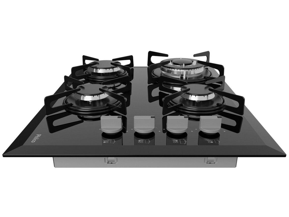 Cooktop 4 Bocas Philco Cook Chef 4 à Gás GLP Acendimento Automático