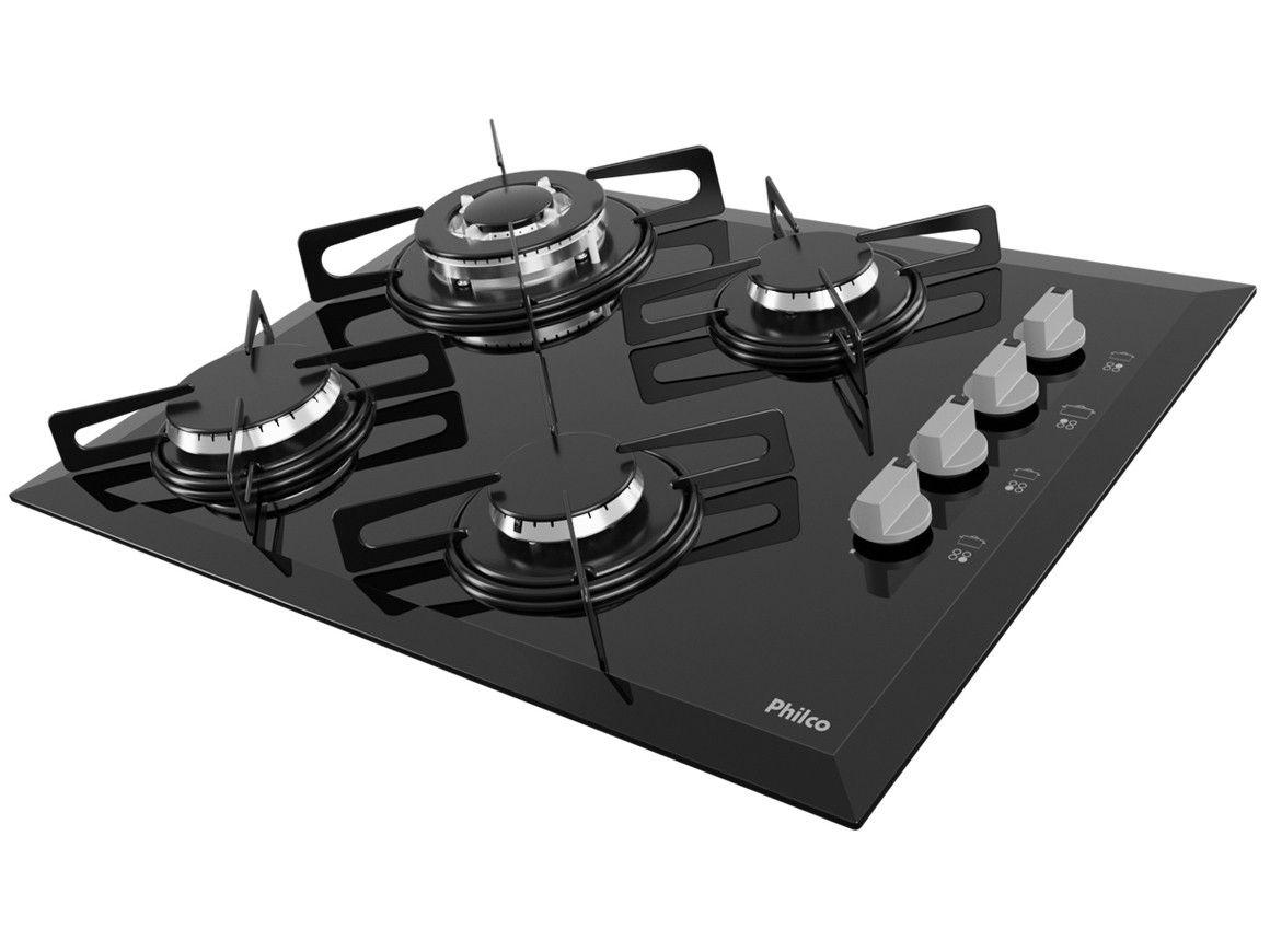 Cooktop 4 Bocas Philco Cook Chef 4 à Gás GLP Acendimento Automático