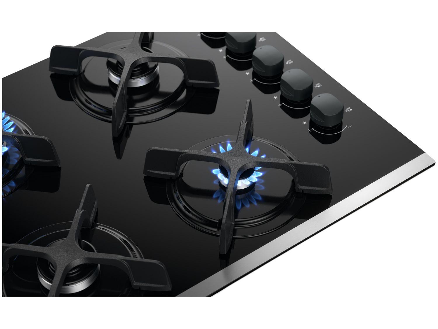 Cooktop 5 Bocas a Gás GLP Brastemp Quadrichama Black Inox Eclipse Collection BDD86AP