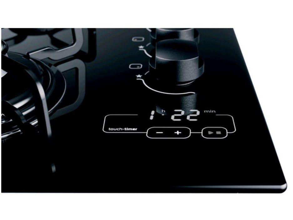 Cooktop 5 Bocas a Gás GLP Brastemp Vidro Touch com Timer Preto Ative