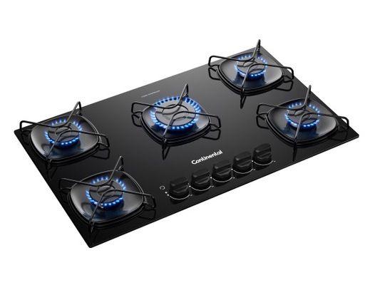 Cooktop 5 Bocas a Gás GLP Continental Preto KC5GR